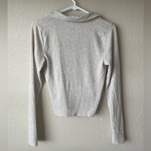 Abercrombie & Fitch Cream Wrap Top - Picture 3 of 3